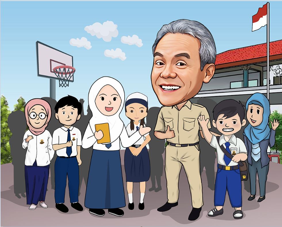 Ganjar Mengunjungi Sekolah