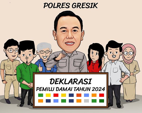 Polres Gresik Ajak Pejabat dan Masyarakat Deklarasi Damai Pemilu 2024