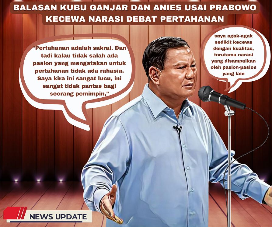 Balasan Kubu Ganjar dan Anies Usai Prabowo Kecewa Narasi Debat Pertahanan